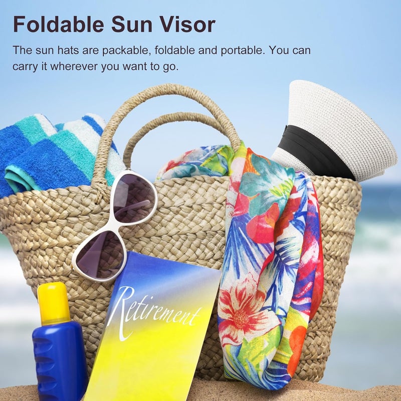 DRESHOW Women Straw Panama Hat Travel Fedora Beach Sun Hat Summer Wide Brim Straw Roll up Hat UPF 50+ - Image 5